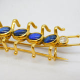 Victorian Boxed 18ct Gold, 0.3ct Diamond & Sapphire Insect Brooch Antique