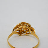 French 19th Century 18ct Yellow Gold, Diamond & Pearl Dress Ring Antique c1880