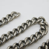Victorian Sterling Silver Chunky Single Albert Watch Chain Antique c1880