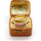 10ct Yellow Gold, Pink Topaz & Diamond Dress Ring Vintage c1990
