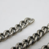 Victorian Sterling Silver Chunky Single Albert Watch Chain Antique c1880