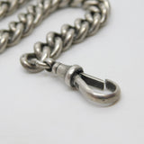 Victorian Sterling Silver Chunky Single Albert Watch Chain Antique c1880