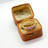 10ct Yellow Gold, Pink Topaz & Diamond Dress Ring Vintage c1990