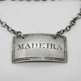 Victorian Sterling Silver Bright Cut Madeira Decanter Label Antique 1838 London