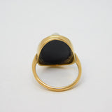 Victorian 9ct Gold Mounted Hardstone Female Cameo Dress Ring Antique c1840