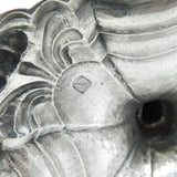 George II Cast Pair of Sterling Silver Candlesticks Antique 1756 London J. Gould