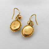 9ct Yellow Gold Doublet Opal Drop Earrings Antique c1920 Art Deco