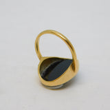 Victorian 9ct Gold Mounted Hardstone Female Cameo Dress Ring Antique c1840