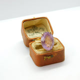 9ct Yellow Gold & Purple Amethyst Cocktail Statement Ring 1989 Birmingham