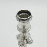 George II Cast Pair of Sterling Silver Candlesticks Antique 1756 London J. Gould
