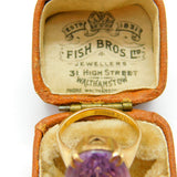 9ct Yellow Gold & Purple Amethyst Cocktail Statement Ring 1989 Birmingham