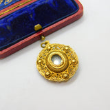 18th Century Spanish Colonial Silver Gilt Reliquary Filigree Locket Pendant c1790