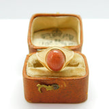 9ct Yellow Gold Cabochon Goldstone Set Signet Ring 1975 London Vintage