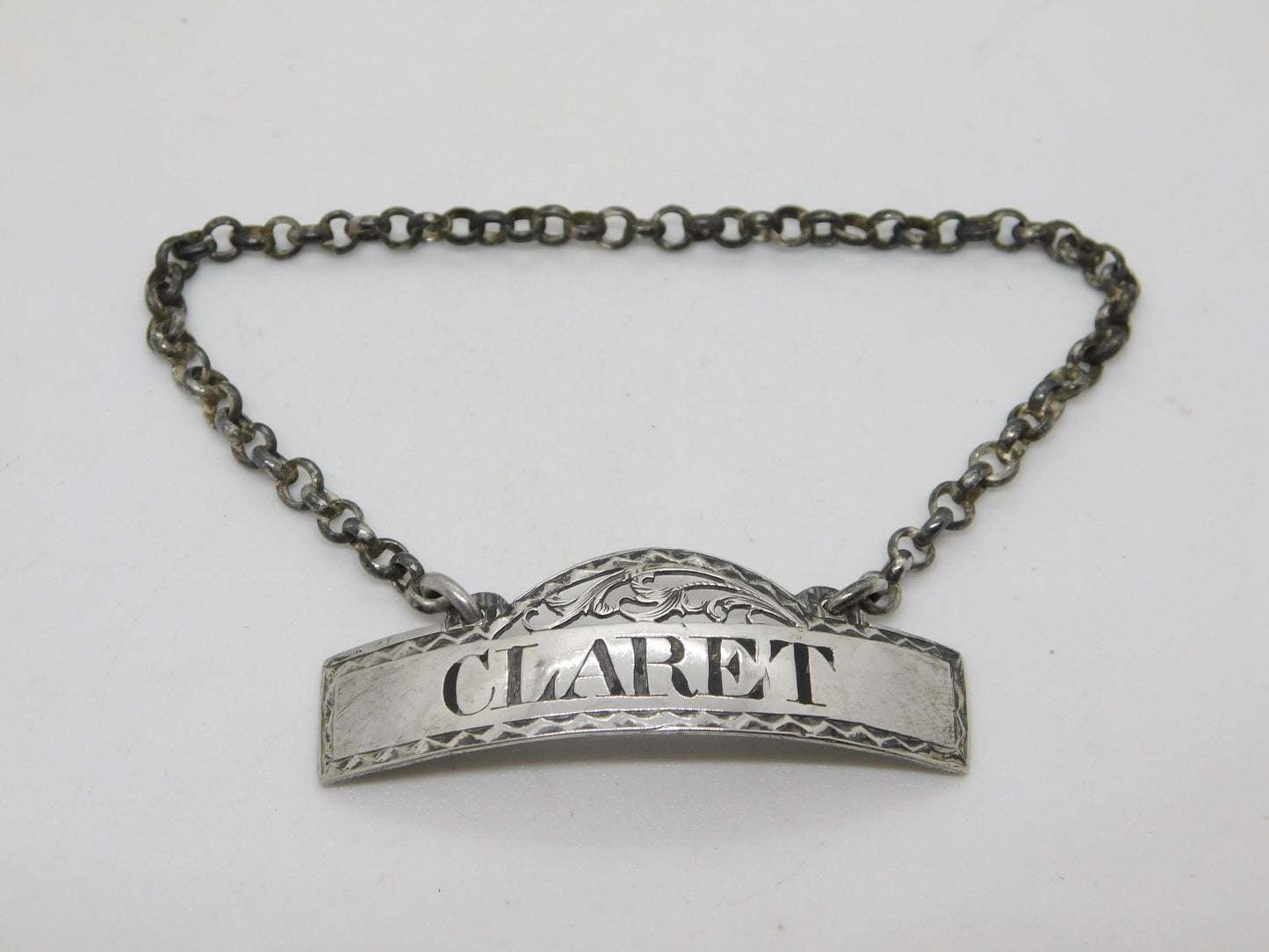 George III Sterling Silver Claret Decanter Label Antique 1804 London Bateman