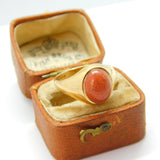 9ct Yellow Gold Cabochon Goldstone Set Signet Ring 1975 London Vintage