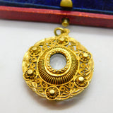 18th Century Spanish Colonial Silver Gilt Reliquary Filigree Locket Pendant c1790