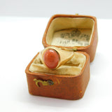 9ct Yellow Gold Cabochon Goldstone Set Signet Ring 1975 London Vintage