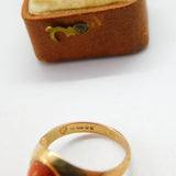 9ct Yellow Gold Cabochon Goldstone Set Signet Ring 1975 London Vintage