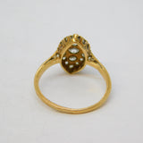 9ct Yellow Gold & Spinel Set Navette Ring Vintage 1962 Birmingham
