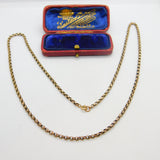 Edwardian 9ct Rose Gold Belcher Chain Necklace 22" Length Antique c1910
