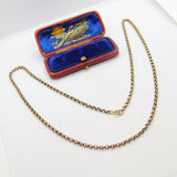 Edwardian 9ct Rose Gold Belcher Chain Necklace 22" Length Antique c1910
