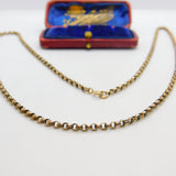 Edwardian 9ct Rose Gold Belcher Chain Necklace 22" Length Antique c1910