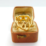 Modernist 18ct Yellow Gold Abstract Wave Pattern Band Ring 1992 London Vintage