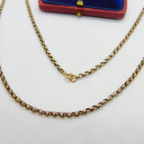 Edwardian 9ct Rose Gold Belcher Chain Necklace 22" Length Antique c1910