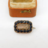 Georgian 9ct Gold, Whitby Jet Woven Hair Mourning Locket Antique c1820