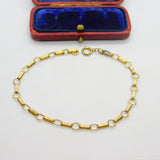 9ct Yellow Gold Fancy Link Essential Bracelet Vintage c1970 8" Length