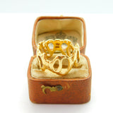 Modernist 18ct Yellow Gold Abstract Wave Pattern Band Ring 1992 London Vintage