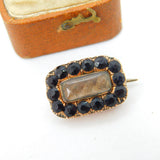 Georgian 9ct Gold, Whitby Jet Woven Hair Mourning Locket Antique c1820