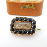 Georgian 9ct Gold, Whitby Jet Woven Hair Mourning Locket Antique c1820