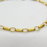 9ct Yellow Gold Fancy Link Essential Bracelet Vintage c1970 8" Length