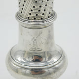 George III Sterling Silver Crested Muffineer Caster Antique 1778 London