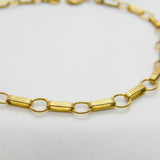 9ct Yellow Gold Fancy Link Essential Bracelet Vintage c1970 8" Length