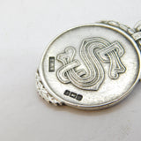 Sterling Silver & Enamel Racing Pigeon Sporting Fob Medal Antique 1926 Art Deco