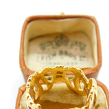 Modernist 18ct Yellow Gold Abstract Wave Pattern Band Ring 1992 London Vintage