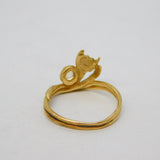 Scottish 9ct Yellow Gold & Moonstone Floral Dress Ring Vintage 1986 Edinburgh