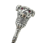 Edwardian Sterling Silver Double-Sided Dog Head Novelty Button Hook Antique 1907 Birmingham