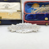 Sterling Silver Dorothy Name Christening Brooch Antique 1914 Birmingham