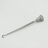 Edwardian Sterling Silver Double-Sided Dog Head Novelty Button Hook Antique 1907 Birmingham