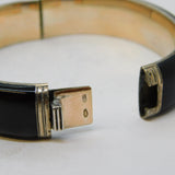 19th Century Austro-Hungarian Silver Gilt, Black Enamel Mourning Bangle Antique