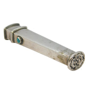 Early Sterling Silver, Turquoise Armorial Seal Wax Holder or 'Bodkin Case' Antique c17th Century