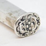 Early Sterling Silver, Turquoise Armorial Seal Wax Holder or 'Bodkin Case' Antique c17th Century
