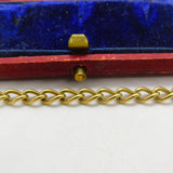 9ct Yellow Gold Curb Link Charm Bracelet with Heart Lock Clasp 1984 London