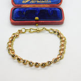 9ct Two-Tone Yellow & Rose Gold Fancy Link Bracelet Antique c1940 Art Deco