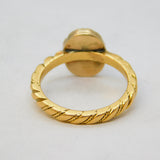 Victorian 18ct Yellow Gold & White Opal Cabochon Set Dress Ring Antique c1850s