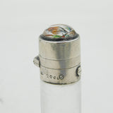 Victorian Sterling Silver Essex Crystal Carved Robin Topped Scent Bottle Antique 1879 London