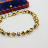 9ct Two-Tone Yellow & Rose Gold Fancy Link Bracelet Antique c1940 Art Deco